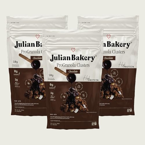 Julian Bakery® ProGranola® Cereal | Chocolate | 10g Protein | 11g Fiber | Paleo | 2 Net Carbs | Gluten-Free | Grain-Free | High Protein & High Fiber | 9oz (3 PACK)