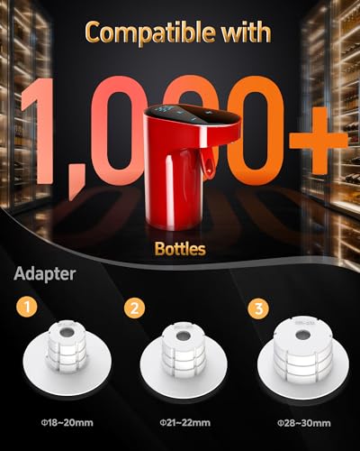 Image of 5 in 1 Wine Aerator Whiskey Dispenser,Liquor Decanter, Alcohol Pourer-Red | World Cup Party Essential | 1-Second Aeration | Easy Tap-to-Pour | 1-999ml Precision | USB-C Rechargeable | Smart&Automatic