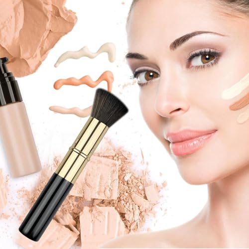 Retractable Kabuki Brush, Travel Powder Foundation Makeup Brush Face Blush