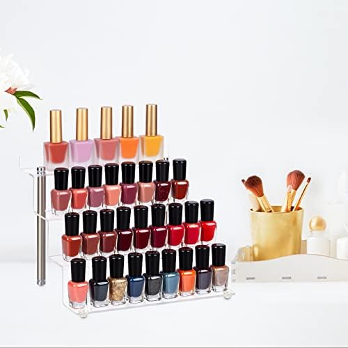 ECOSEAO Acrylic Riser Display Shelf, 4 Tier Display Riser for POP Figures, Tiered Display Small Stand Risers for Display, Contertop Desktop Acrylic Display for Decoration and Organizer (1 Pack)