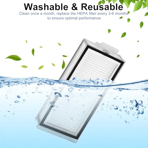 6 Stück Filter für Roborock Q5 Max+/Q7 Max/ Q7 Max+/ Q7/ Q7+/ Q8 Max/ Q8 Max+/Q5 Pro/ Q5 Pro+/ T8 Roboter Staubsauger Ersatzteil, Ersatzfilter für Roborock, Hepa Filter Waschbar Wiederverwendbar
