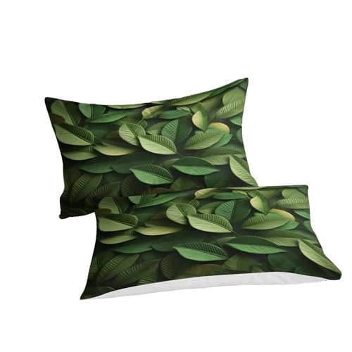Housses de couettes feuilles 3D King en microfibre premium - 6