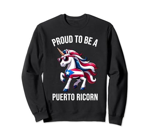 Funny Unicorn Design for Boricuas - Proud Puerto Ricorn Sudadera