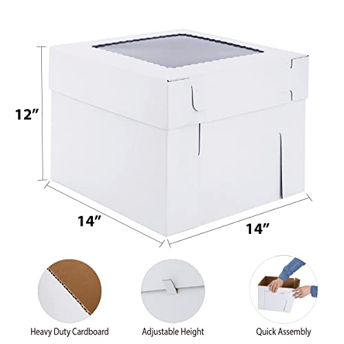 Huoshange Tall Cake Boxes for Tier Cakes 14x14x12 Inch 2 Pack by Huoshange - Used condition - Image 2