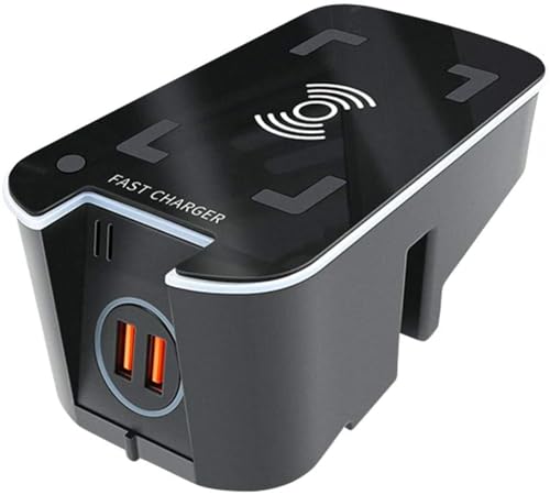 XLARSH Wireless Car Charger for v-olvo XC90 2015-2021/XC60 2018-2021/S90 V90 2017-2021/V60 S60 2019-2021with Dual 18W USB Ports,15W Fast Charging Phone Charger Pad