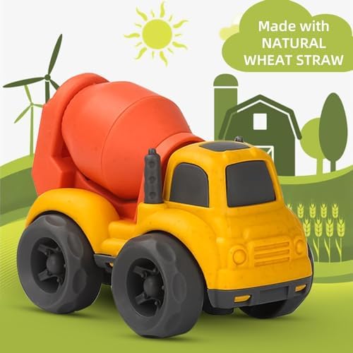 zzsbrm Toddler Car Toys for 1-3 Year Old, BPA Free, Phthalates Free, PVC, Dump Truck, Mixer Cement, Easter Christmas Birthday Gifts for 2 3 4 5 Year Boy Girl. Dishwasher Safe, Recycled Plastic.