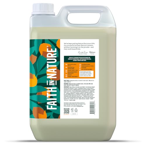 Faith In Nature Natural Jojoba Shampoo, Smoothing for Dry Hair & Scalp, Vegan & Cruelty Free, No SLS, Silicones or Parabens, 5L Refill Pack - Image 3