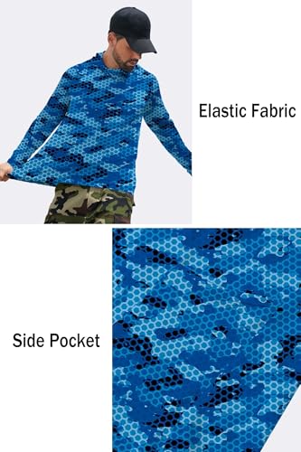 SANGTREE Men's UPF 50+ Sun Protection Hoodie Shirt Long Sleeve UV SPF Fishing Lightweight Shirts with Mask Rash Guard4