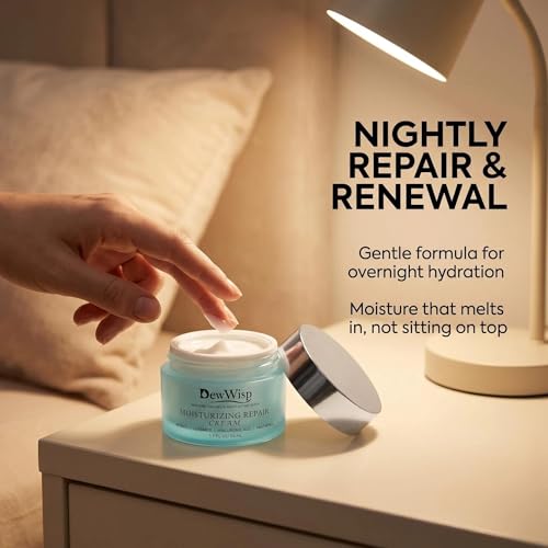 DewWisp Skin Renewing Retinol Night Cream 1.7 Fl Oz, Even Skin Tone Facial Moisturizer, Hydrating Firming Formula with Shea Butter & Niacinamide for Sensitive Skin