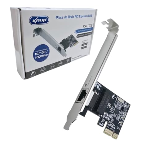 Knup Placa de Rede Gigabit PCI Express 10/100/1000Mbps Realtek 8111 RJ45