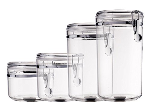 Bellemain 4 Piece Airtight Acrylic Canister Set, Food Storage Container #TOP6