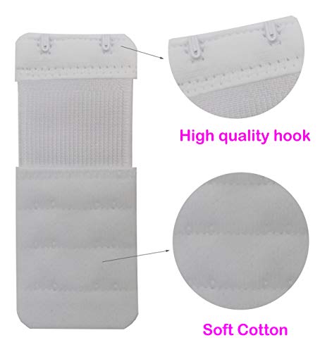Tamlien Bra Extender 2 Hook,Stretchy Soft And Comfortable Bra Strap Extender - 4 Pcs Pack (White) #TOP3