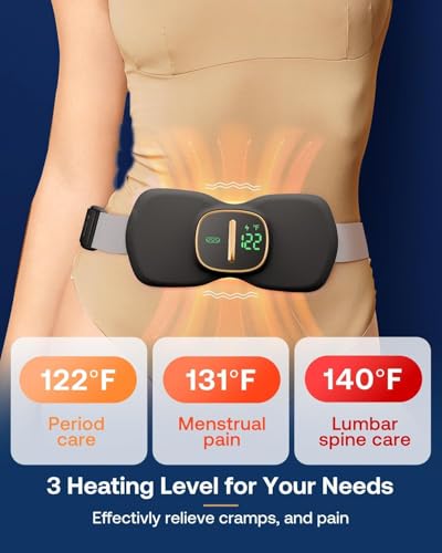 Image of KOT Thermal Pads for Cramps, Period Cramp Massager, Wireless Portable Heating Pad with 3 Heat Levels & 3 Massage Modes, Heating (BUTTERFLY-HT-PAD-BLACK)