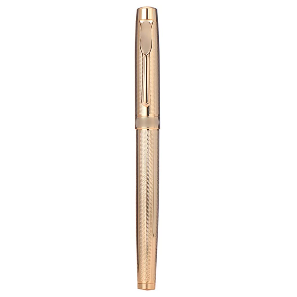 Penna stilografica media da 0,6 mm, con clip dorata, penna a inchiostro per ufficio, lavoro, scuola