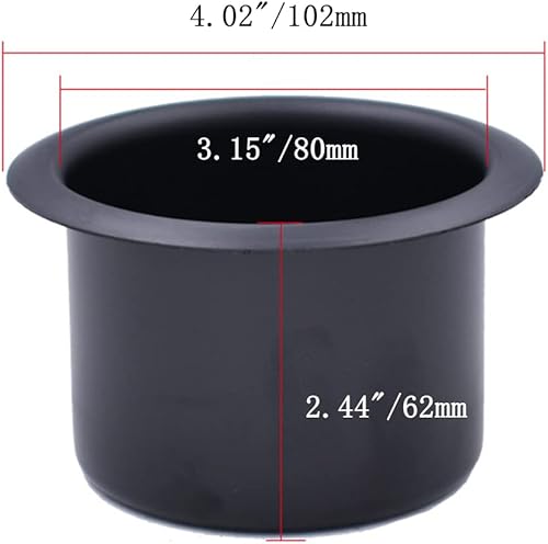 Miniatura 2 de Tsnamay 2 portavasos de metal para automóvil, portavasos de aluminio, para sofá, reclinable, barco, patio, mesa de póquer, coche, camión, color negro