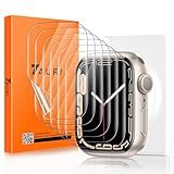 TAURI 6 Pack Protector Pantalla Apple Watch Series 8/7 45mm Series 6 SE 5 4 44mm Protector de Pantalla,TPU-HD Flexible Película de Sin Burbujas Sin Bordes Elevados Kit Fácil instalación Anti-Arañazo