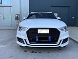  GRIGLIA ANTERIORE ADATTA COMPATIBILE PER AUDI A3 8V 2016-2019 LIFT CALANDRA RS3 PROFILI NERI