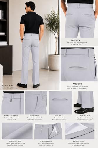 Image of Men's Formal Trouser Pant| Men's Bootcut Important Pant | Men Slim Fit Pants, Straight Fit Formal Trouser | Elegant Styling for Daily Use