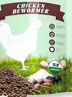 Natural Chicken Poultry De-Wormer Powder, Safe for Eggs, Effective for All Ages & Sizes