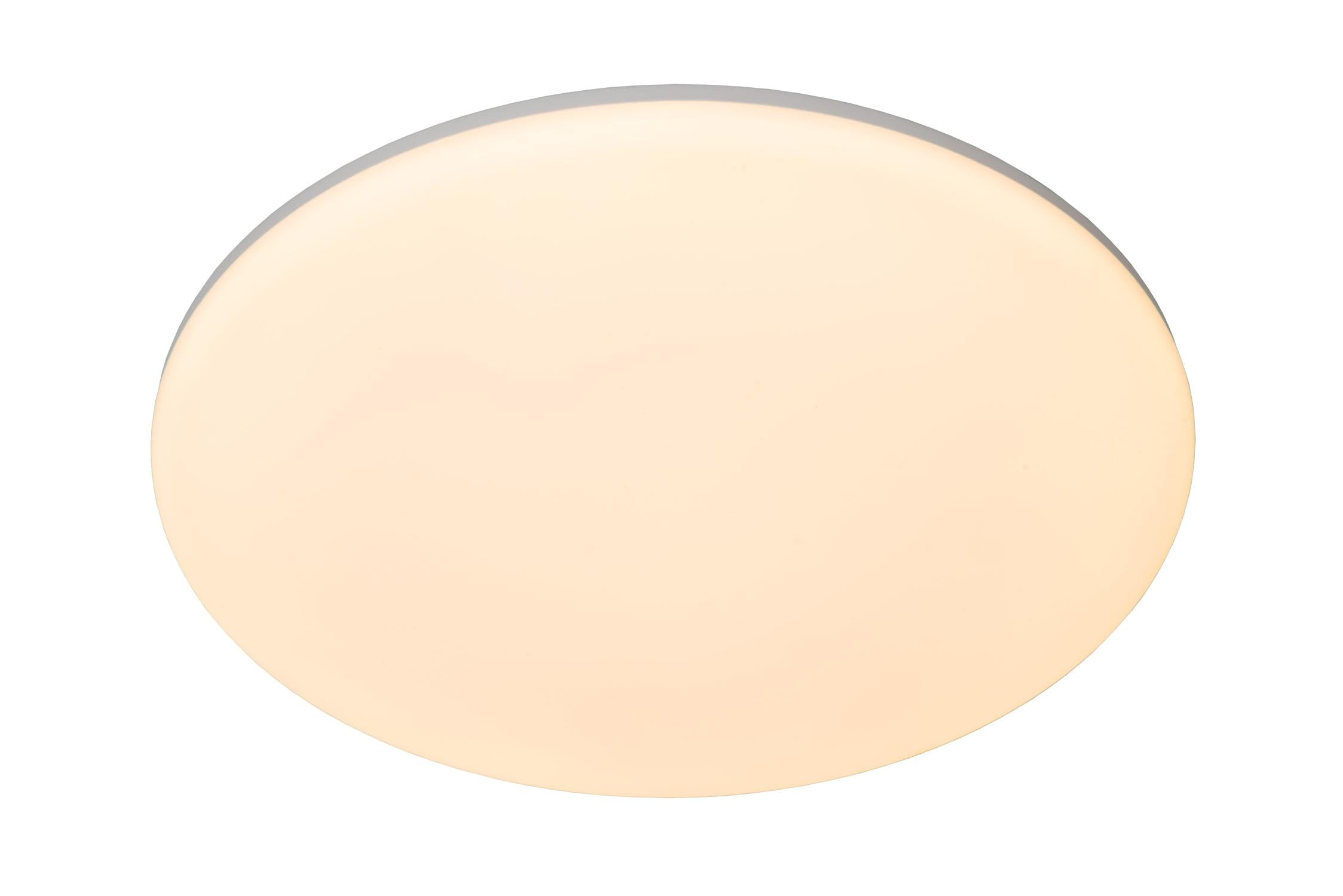 LUCIDE OLSON - Deckenleuchte Badezimmer - Ø 45 cm - LED - CCT - 1x45W 3000K/6500K - IP44 - Opal