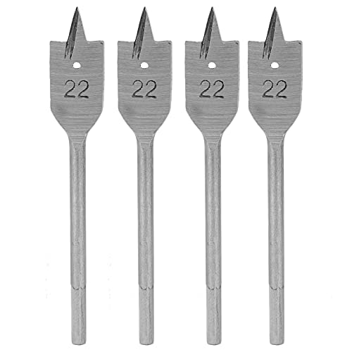 Wood Drill Bit Set, 4Pcs Spade Drill Bit Set High Carbon Steel Paddle Flat Bit Sets 22mm Power Tools Engraving Drill Bit for Woodworking