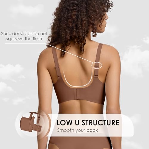 Image of Seamless Wireless Bra for Women with Support - No Underwire Full Coverage Push Up Comfort Bras - Back Fat Smoothing Bralette