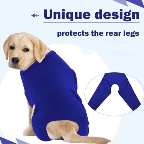 Image of ROZKITCH Dog Rear Leg Surgery for Right Left Leg, Pet Prevent Licking Wound Elbow Protector, Dog Rear Leg Sleeve for Sprain ACL CCL Arthritis Joint Care Blue XS