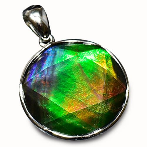 【一点物】 アンモライト 六芒星 シルバー ペンダントトップ ＡＡＡグレード ２３ｍｍ アンモナイト 化石 ダビデの星 ソロモンの印