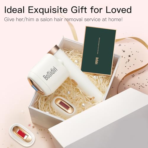 Laser Hair Removal, BoSidin IPL Hair Removal with Painless Ice-Cooling, 2-in-1 Face SR Rejuvenation, 6+1 Modes, 6 Levels Hair Removal for Women Permanent, Laser Hair Removal Kit with Shaver, Goggles - Thumbnail 7