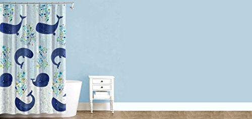 Splash Home Baleen Peva 4Gauge Shower Curtain Liner, For Bathroom And Bathtub, No Chemical Smell, Waterproof Curtains With 12 Rustproof Metal Grommet Holes 70W X 72H Inch - Aqua #TOP2