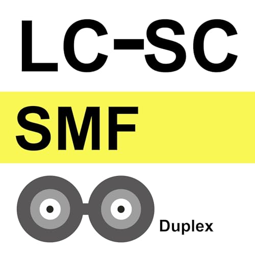 Image of 10Gtek Fiber Patch Cable - LC to SC OS2 1G /10G Singlemode Jumper Duplex 9 /125 LSZH Fiber Optic Cord, Yellow, 3-Meter(9.8-ft)