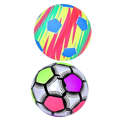 Abaodam 2Pcs Glowing Soccer Training Balls Durable Plastic Football for Random Styles for Outdoor Indoor Fun for Practice Games