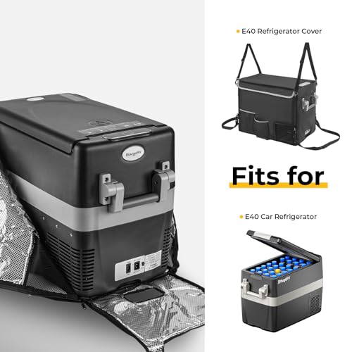BougeRV 42 Quart Insulated Protective Cover, 12 Volt Portable Refrigerator Cover, Car Freezer Cover (Refrigerator NOT Included)