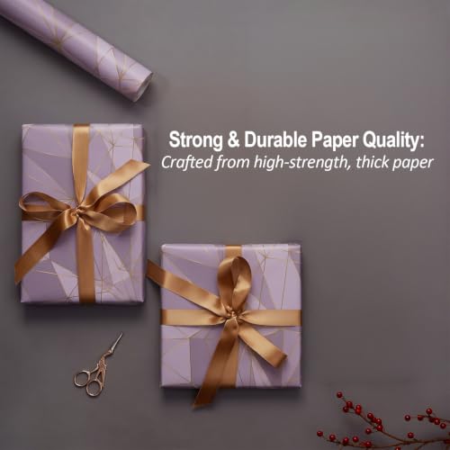 Image of Prettykrafts Abstract Gift Wrapping Paper | Pack of 5 | 70x50x0.2 cm | Large Size | Reusable & Eco-Friendly Paper Bags for Gifting, Parties, Return Gifts, Shopping and Special Occasions, Lavender