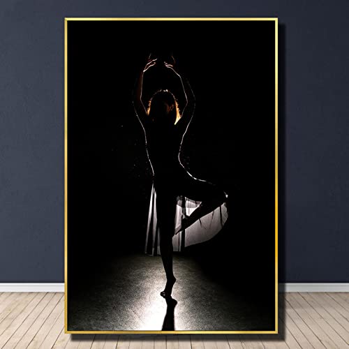 Toile de gymnastique noir et blanc pour habiller le mur d'un salon moderne chic
