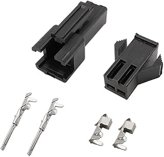 ROBAUN 10 Juegos de Conectores de terminales de crimpado de 2,54 mm de Paso, 2 Pines, 3 Pines, 4 Pines, 5 Pines y 6 Pines con Carcasa de plástico, Macho y Hembra, Color Negro(2Pin)