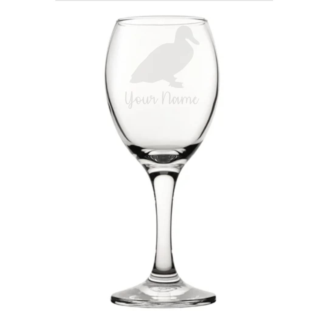 Personalised Duck Engraved Wine Glass, Duck Gift, Gift for Women, Gift for men