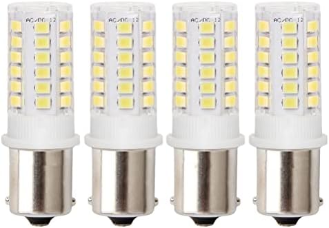 5Watt BA15S Bayonet Single Contact Base,12V AC/DC LED Light Daylight White 6000K, for Auto Turn Signal Trail Lighting RV Camper Marine Cabin Boats Lighting, (Pack of 4)