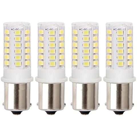 5Watt BA15S Bayonet Single Contact Base,12V AC/DC LED Light Daylight White 6000K ,for Auto Turn Signal Trail Lighting RV Camper Marine Cabin Boats Lighting,Outdoor Landscape Lighting Systems (4-Pack) Cover