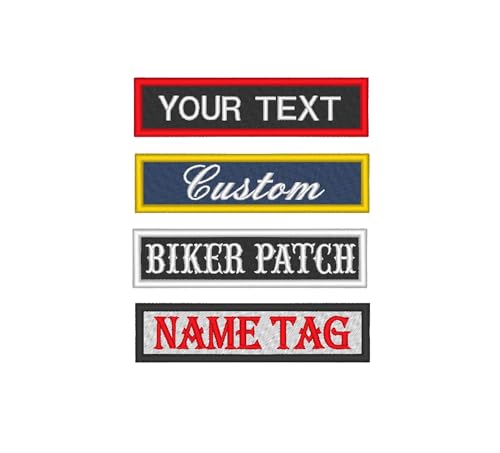 Custom Embroidered Name Tag Sew on Patch Motorcycle Biker 4" x 1" (B) Badge