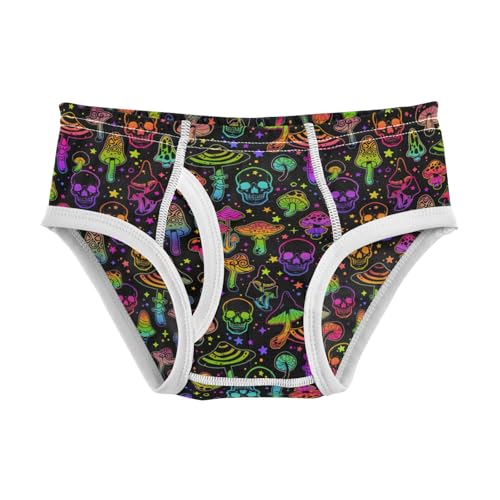 Boys' Exclusive Briefs Toddler Underwear 95% Combed Cotton Boxerbriefs 2T Halloween Skull Mushroom 18