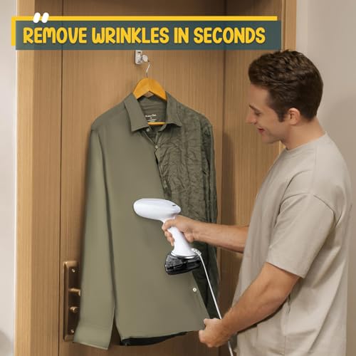 Handheld Steamer For Clothes, Clothes Steamer With Large 360Ml Water Tank, Fast Wrinkle Remover Portable Garment Steamer, Ideal For Home, Office, Travel - 5