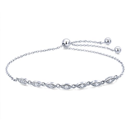 Bracelet en argent sterling 925 anti-ternissement avec maillons solides et CZ lumineux