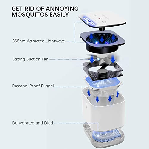 Lanju Mosquito Catcher,Non-Zapper Gnat Trap For Insect Gnat Fly Bug Moth Fruit Flies With Strong Suction, Quiet Odorless Indoor Bug Trap,Air Drying Home Flycatcher #TOP4