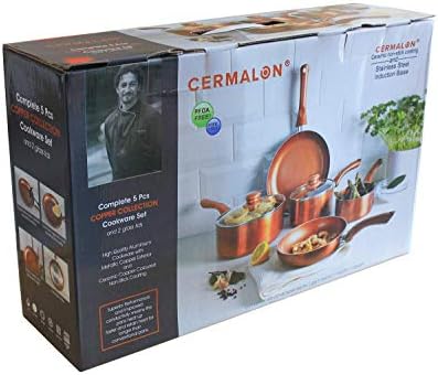Cermalon 5-Piece Ceramic Set, Aluminium, Copper, 46 x 29 x 13 cm