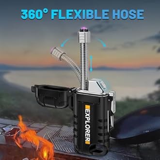 Lafagiet USB C Rechargeable Lighter, 360° Flexible Neck, Wind & Water Proof, Electric Arc Lighters for Candle, Camping