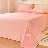 Dimensions: 230x250cm KnSam Couvre Lit 2 Personnes - 230x250cm - Rose - Plaid Velours Maille Gaufre Moderne, Couverture Protège-Matelas Chaud Doux Confortable