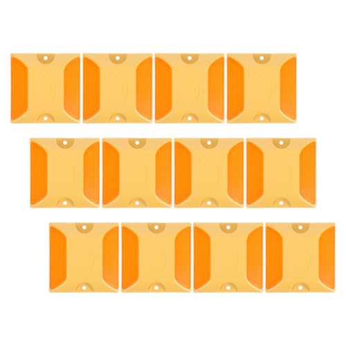 12pcs Yellow Plastic Reflective Road Markers for Streets and Lanes