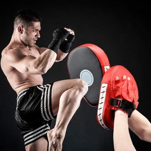 2-in-1 Punching Mitts Kick Pack Set,Curved Boxing Gloves Adjustable Kick Shield for Men,Women,Beginner,Adults,Youth,Boxing Mitts and Pad Kit for Taekwondo,Karate,Muay Thai,MMA Sparring Gear Equipment - Thumbnail 6