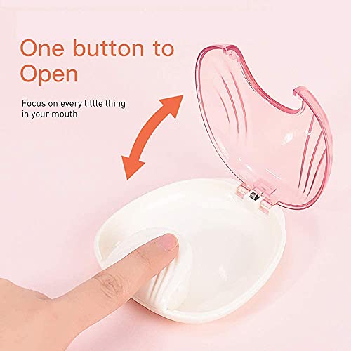 Y-Kelin Press-To-Open Retainer Case Retainer Container Partial Denture Box (Pink) #TOP1